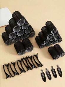 Set da 18 pezzi di bigodini soffici per capelli da donna, include bigodini autoadesivi e fermagli senza segni - adatto per donne e ragazze, volume di qualità da salone a casa, perfetto per sollevare le radici, onde morbide o styling quotidiano. Riutilizzabile, tenuta sicura, essenziale quotidiano, kit di strumenti per lo styling dei capelli rapido e senza sforzo - Multicolore - Visualizzare 2