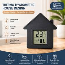 Mini House-Shaped Temperature & Humidity Meter, Electronic Display, Indoor/Outdoor Universal, No Power Required (Battery Not Included) - A - View 8