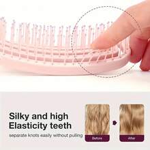 Massage Comb For Detangling And Volumizing Hair, Hair Massage Comb With Hollow Design, Styling Tools For Real Hair Wigs - Blue - View 6