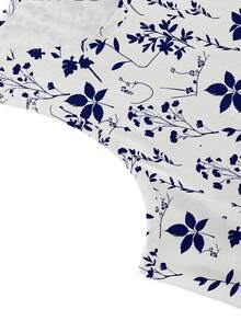[Vestido floral para mujer] Vestido casual de fibra sedosa con estampado floral digital para mujer, primavera/verano, estilo europeo y americano - Azul - Ver 8