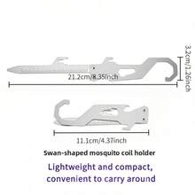 Outdoor Stainless Steel Foldable Multi-Function Tool, Mosquito Coil Holder, Mosquito Coil Hook, Bottle Opener, Ruler With Markings, Portable, Suitable For Camping And Hiking - Hook Up - View 8