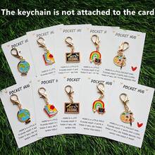 5pcs/10pcs Back To School Keychain Set, Includes Pocket Hug Cards, Back To School Season Keychain Gift Party Combo, Contains Thank You Cards, Blackboard, Colorful Markers, Palette, Backpack And Inspirational Charms, Perfect Gift For The First Day Of School - Multicolor - View 8