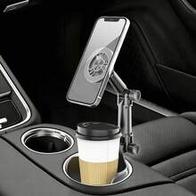 2-In-1 Magnetic Car Phone Holder - Strong Magnet, 360° Rotating Adjustable Arm, Durable ABS Material Suitable For Most Car Models, Includes Magnetic Phone Sticker - Black - View 4