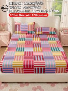 2/3pcs Printed Bedding Set, Bedding, Mattress Protector Set, Comfortable Home Textiles, Breathable Anti-Pilling Mattress Cover, Home Decor, Suitable For All Seasons, Machine Washable, Back To School - Multicolor - View 19