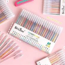 1 Set de Marcadores de Acuarela con Brillo de Colores, Marcadores Capas para Planificador de Estudiantes y Garabatos - Multicolor - Ver 8