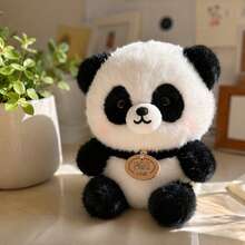 8.66inch Panda Plush Doll-Soft And Fluffy .Silicone Doll Full Silicone Body Plush Anime Figure Stuffed Animal Teddy Bear Plushies Office Desk Room Decor Halloween Squishy Squishies Bag - Multicolor - View 4