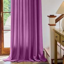 Plain Velvet Curtain With 8 Buttons (1 Piece), Soft And High Quality Fabric, Enhances The Style Of Your Home, Perfect To Complement Any Modern Decor Style. - Hot Pink - View 2