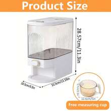 Rice Storage Container, Transparent Plastic Rice Dispenser With Push Dispensing Structure And Collection Cup, 5.5LB And 11LB Capacity Grain Storage Bin For Kitchen Pantry Organization, Food Classification, Household Storage And Space Organization - Weiss - Übersicht 10