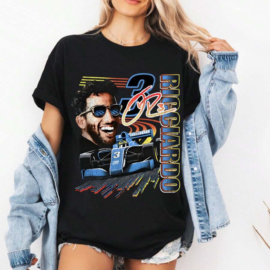 Daniel Ricciardo F1 Racing Shirt: Fan Apparel - Negro - Ver 1