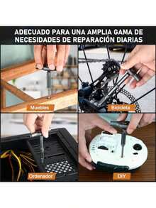 42 en 1 Juego de Destornilladores Magnéticos con Mango Trinquete Desmontable S2 Acero Ideal para Muebles Computadoras Bicicletas Reparaciones y Proyectos DIY en el Hogar Regalos para Hombres - Multicolor - Ver 10
