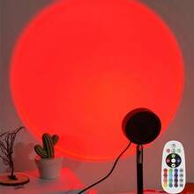 Luz de Proyección de Atardecer, Luz de Atardecer RGB, Luz de Atmósfera Visual Romántica, Proyector LED con Enchufe USB y Control Remoto, Luz Nocturna de Suelo, Adecuada para Fotografía, Selfies, Atmósfera de Grabación en Vivo, Decoración de Sala de Estar y Dormitorio - Luz multicolor - Ver 8