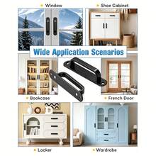 2pcs Aluminum Alloy Barn Door Handles, Heavy Duty Sliding Door Pulls With Backplate, Modern Style Door Handles For Wardrobe, Kitchen Cabinets, Bathroom Doors And Furniture - Multicolor - View 5