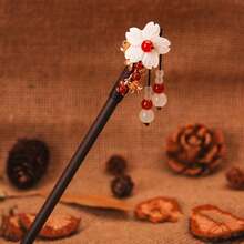 1pc Retro Style Tassel Hair Stick, Chinese Traditional Hanfu Hair Accessory For Bun Updo,Summer,Holiday,Travel,Festival,Birthday - Multicolor B - View 16