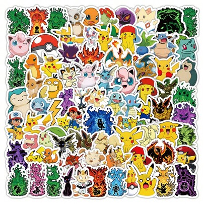 bandai 100pcs Dark Stickers, Decorative Stickers For Scrapbooking, Skateboard, DIY Decoration, Back To School, First Day Of School