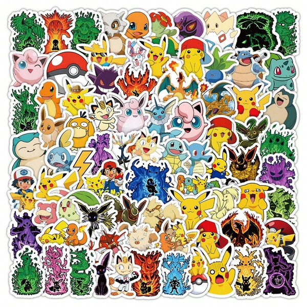 bandai 100 buah Stiker Gelap, Stiker Dekoratif untuk Scrapbooking, Skateboard, Dekorasi DIY, Kembali ke Sekolah, Hari Pertama Sekolah