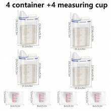 Slim Storage Bottle Plastic With Handle Double Latches And Pour Spout 2.5L Large Capacity Kitchen Inside Cabinet Refrigerator Door Gap Storage Cereal Container Airtight Food Keeper Bin Pantry Organization - Transparent - Übersicht 8