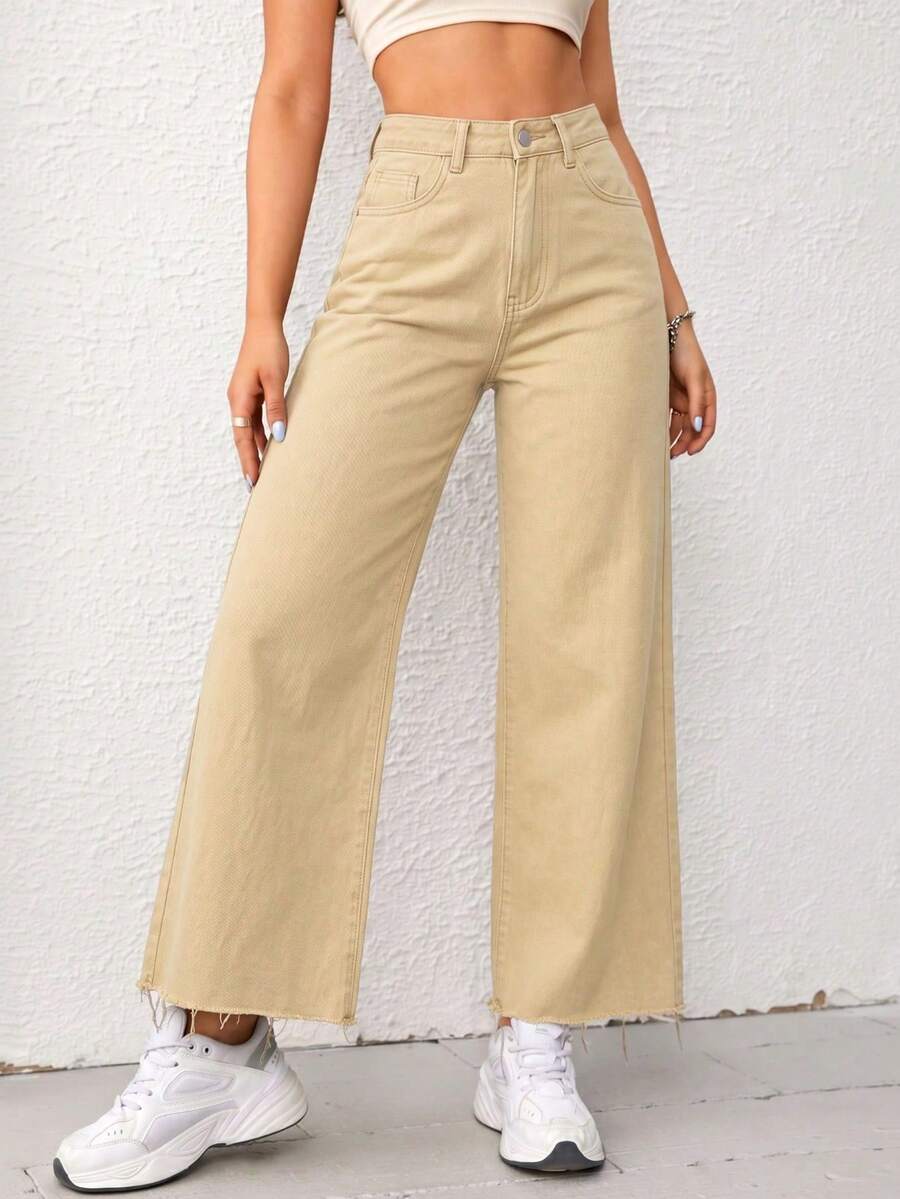Straight-Leg Jeans With Pockets And Zipper, Versatile Fashion For Women - Persimmon 2 - View 1