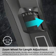 Beard Trimmer For Men Adjustable: Professional Cordless Trimmer With 20-Length Dial – Waterproof Hair Clippers W/Stainless Steel Blades For Beard, Mustache & Face Grooming – Gifts For Dad & Him - Black - View 3