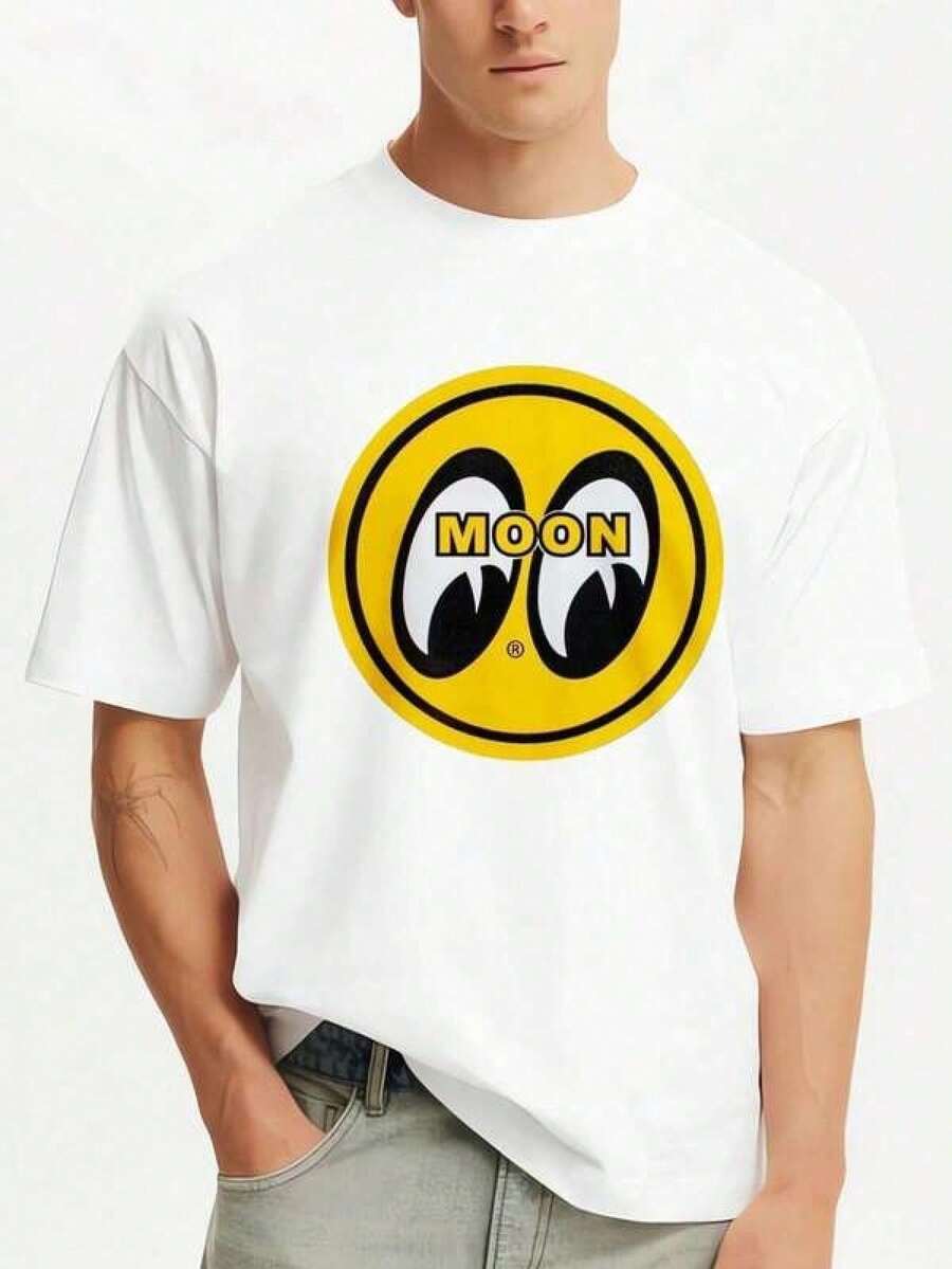 Camisetas Premium con Diseño de Logotipo Moon Eyes, Camisetas de Manga Corta para Hombre, Verano, Estilo Casual - Blanco - Ver 1