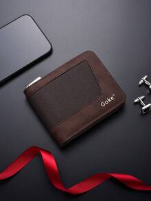 New Men's Short Chain Wallet Multi-Slot Card Holder Coin Pouch Zipper Purse - Multicolor - View 13