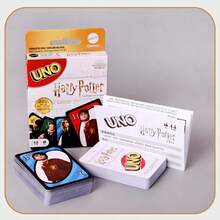 限量版 Mattel UNO 卡牌遊戲,魔法巫師主題配對遊戲,包含特殊霍格華茲規則卡,便攜互動遊戲,適合旅行與家庭聚會,給波特迷與兒童的完美生日與聖誕禮物 - Card - 查看 5