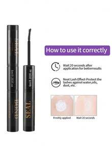 1pc Black Lash Glue & Clear Sealant 2-In-1, 6ml DIY Lash Extension Adhesive For Lash Clusters & Strip Lashes, Strong Hold Lasts 48-72 Hours, Latex-Free, Waterproof & Fast-Drying, Gentle Formula For Personal Home Eye Makeup - Black - View 5