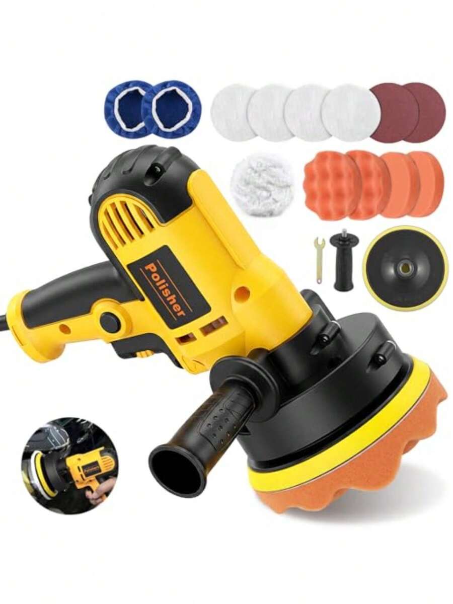 Car Polishing Machine - Yellow - View 1