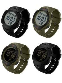 SANDA. SANDA Fashion Waterproof Multi-Function Watch For Teenagers, Single Display Large Dial Luminous Student Wristwatch - one-size - View 9