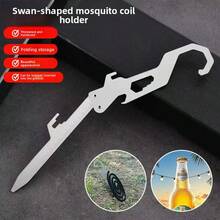 Outdoor Stainless Steel Foldable Multi-Function Tool, Mosquito Coil Holder, Mosquito Coil Hook, Bottle Opener, Ruler With Markings, Portable, Suitable For Camping And Hiking - Hook Up - View 5