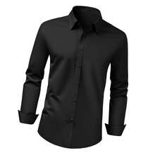 Chemise boutonnée pour homme, chemise habillée à manches longues infroissable, coupe ajustée, tissu stretch doux, idéale pour les occasions formelles ou décontractées, le travail et les mariages. - L - Voir 11
