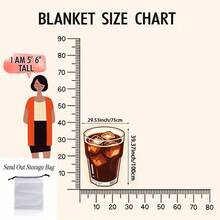 1pc Cartoon Cola Shaped Flannel Blanket, Novel Flannel Blanket, Soft And Comfortable, Suitable For All Seasons, Nap, Office, School, Home, Picnic, Travel, Gift - Burgundy - View 13