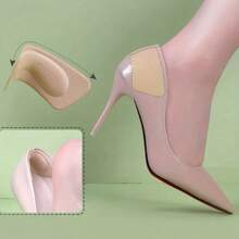 QKC 6pcs Women's Soft Comfortable High Heel Anti-Friction Heel Pads, Effective Anti-Slip Heel Grips - Beige - View 5