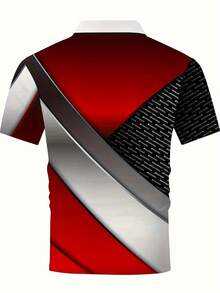 Big Sz [Men's Geometric T-Shirt] New Men's Casual Fashion Business Sporty Irregular Geometric Print Short Sleeve T-Shirt - Multicolor - View 5