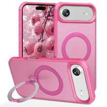 Phone Case: Compatible With IPhone 17 Pro Max Air / 15 / 14 / 16 Plus; Supports Magnetic Attachment And Features An Anti-Slip, Semi-Transparent Design. - Hot Pink - View 1