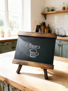 1pc Vintage Blackboard Bar Counter Chalkboard Message Board Desktop Decor Wooden Blackboard Bar Shop Message Board Home Decor Coffee Bar Decor - Small Blackboard - View 1