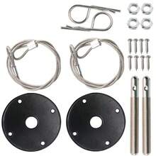 Universal Hood Pins Kit For Car Stainless Steel Bonnet Clip W/ Racing Lanyard - A - View 5