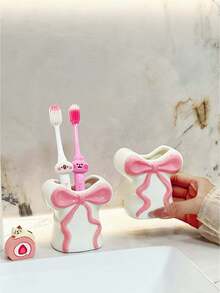 1 pièce Porte-brosse à dents en forme de nœud papillon, support de rangement créatif pour brosse à dents et dentifrice pour salle de bain/évier, convient pour la décoration de la maison, la décoration de la chambre, les espaces de bureau et d'étudiant, peut être utilisé pour le rangement, la décoration de mariage, la décoration de la maison, l'organisation des bijoux, la décoration de fête, un excellent cadeau - Multicolore - Voir 7