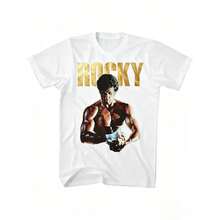 Men's Rocky Balboa Graphic T-Shirt: Featuring A Classic Design Inspired By Rocky Balboa And Creed, This Black T-Shirt With White Text Is Perfect For Casual Wear Year-Round. - 灰色 - 查看 6