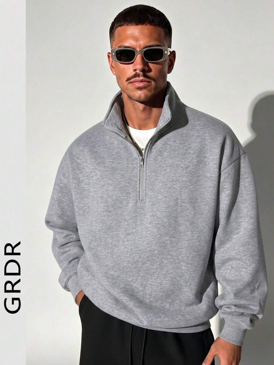 GRDR Men's Zip-Up Pullover Sweatshirt, Autumn/Winter