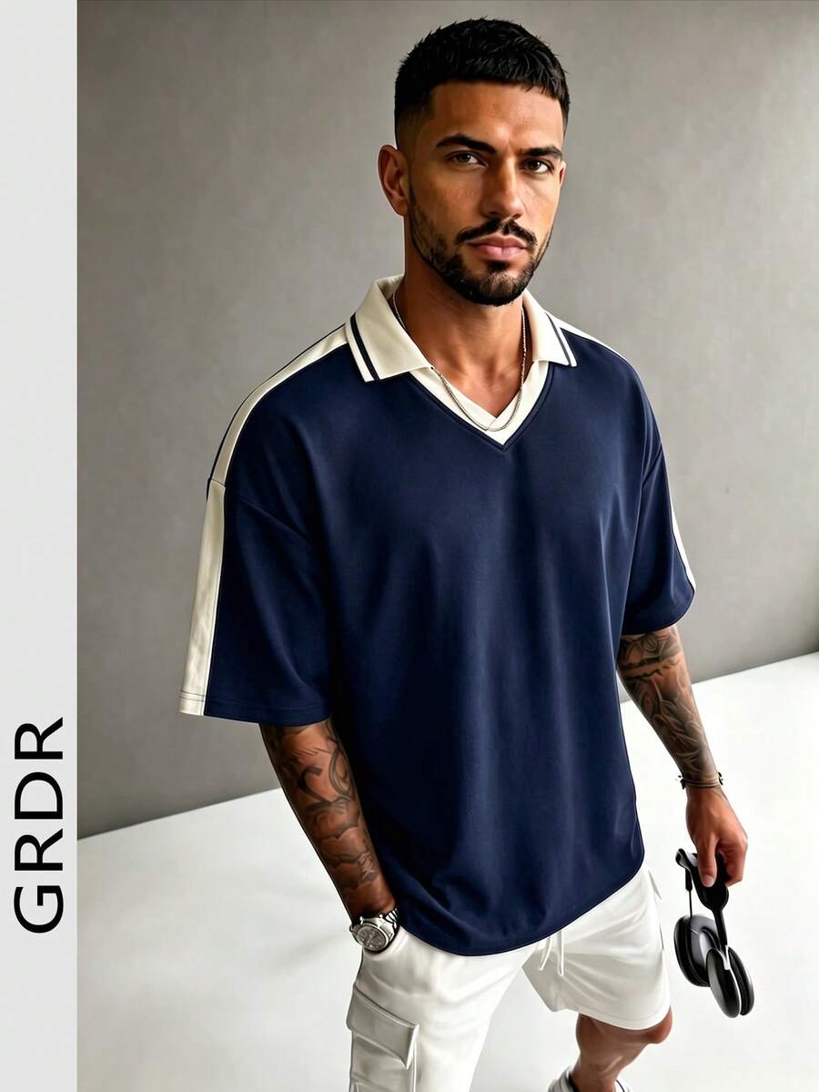 GRDR Men's Fashion Loose Short Sleeve T-Shirt | Exquisite Design | Summer Essential | Easy To Match | Show Off Your Style