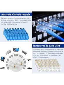 Yakiter Kit de RJ45 Crimp Herramientas158 Pcs Herramientas para Reparación de Red Ponchadora Jack RJ45 con Conector Tester y Pelacables Aptas para la Comprobación de Cables de Red Cat5 5E 6 6A - Amarillo - Ver 8
