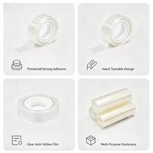 1.2cm Wide Transparent Mini Stationery Tape Roll, Thickened Strong Adhesive Clear Tape, Suitable For Office, School, Gift Wrapping, Paper Repair And Daily Craft Use - Transparent Self-adhesive Tape - View 9