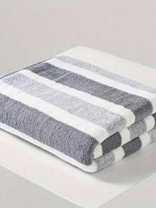 2 Packs Striped Towel, Face Towel Set | Ultra Soft Quick Dry Microfiber | Highly Absorbent, Suitable For Home Bathroom | Suitable For Couples Adults | Travel Beach Towel,Women's Bath Towel, Bath Towel Set - Multicolor - View 9