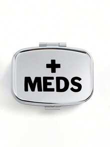Square Pill Box, Printed With Capsule, Tablet, Letter, Pill Bottle Patterns, Portable Medication Storage Compartment, Mini Metal Storage Box, Portable Jewelry And Pill Box, Travel Pill Box, Large Capacity Compartment, Weekly Medication Organizer, Suitable For Daily Medication And Vitamins, Essential For Doctors And Nurses, Emergency Needs, Travel, Hiking Emergency Rescue, Personalized Creative Gift With Cartoon Logo, Only Empty Box - Multicolor - View 14