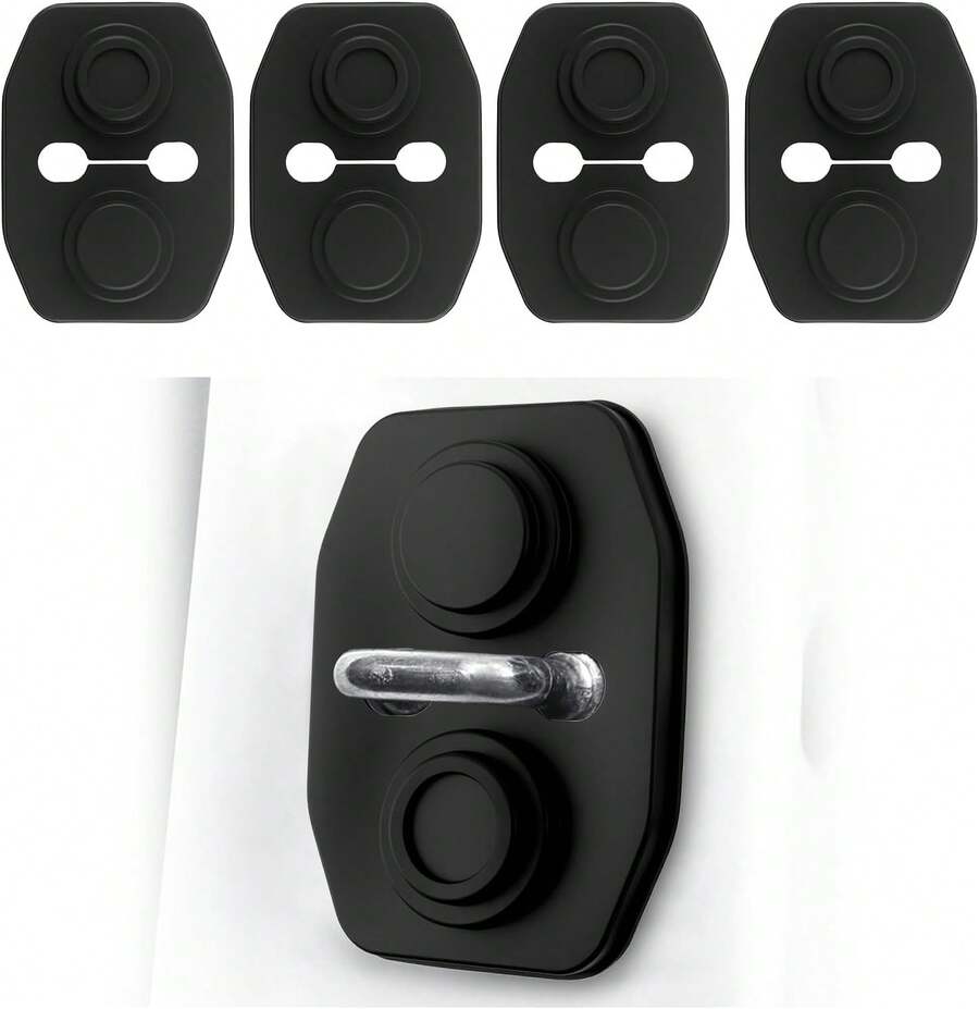 YGDMD 4PCS Universal Silicone Car Door Latch Covers,New Silicone Door Latch Protective Cover With 3 Layers Of Shock Absorption For Protection &Amp; Noise Reduction,Soft Car Doors Strike Protector - ColorA - View 1
