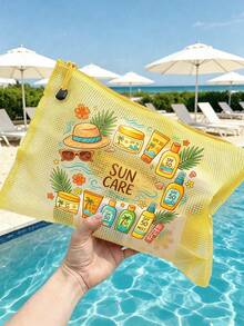 Exquisite Bikini-Muster PVC wasserdichte Strandtasche/Kulturtasche/Reißverschluss-Aufbewahrungstasche - leicht, langanhaltend und farbecht Damen-Make-up-Kulturtasche, TSA-konforme tragbare Make-up-Tasche, leicht zu reinigen; geeignet als Geschenk für Mütter, Lehrer, Freunde oder Krankenschwestern; kombiniert Make-up-Tasche und Reise-Aufbewahrungsfunktionen, unverzichtbar für Schulferien, Schulanfang und tägliche Ausflüge; Muttertagsgeschenk, Reise- und Sommer-Essential. - Verschiedenfarbig - Übersicht 10