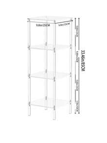 4/5/6-Tier Acrylic Transparent Bookshelf, Vertical Corner Storage Rack, Suitable For Living Room, Bedroom, Bathroom, Small Spaces - Multicolor - View 5