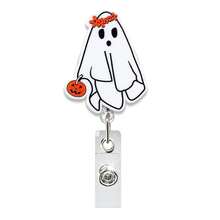 1pc Halloween Ghost Retractable Rotating Badge Reel Gift ID Holder - Multicolor - View 8