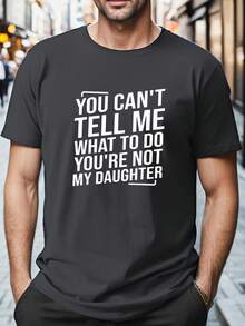 Camiseta casual de talla grande para hombre, camiseta deportiva de manga corta con estampado "NO ERES MI HIJA", ropa de verano. - Caqui - Estilo 2 - Ver 10