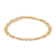 Barzel - Pulsera de cadena de oro de 18 quilates bañada en oro de Mariner/Marina - Fabricado en Brasil - 6 mm - Ver 7